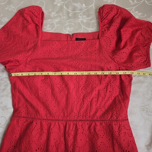 Anne Taylor Red Eyelet Puff Sleeve Top - Picture 10 of 13